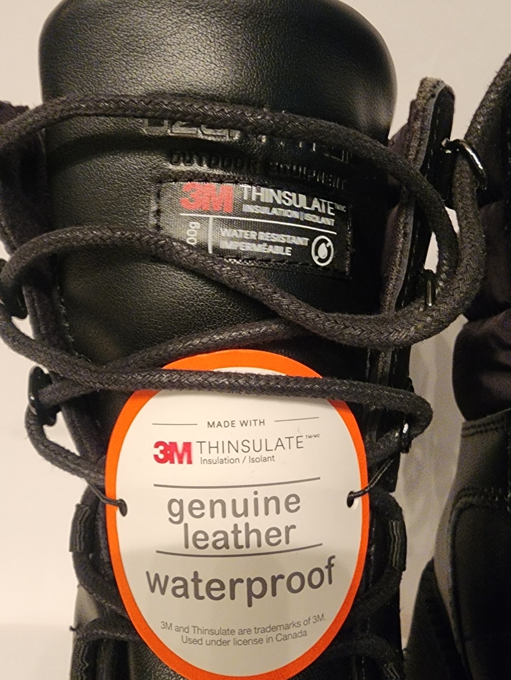 OZARK TRAIL Woman's Snow Waterproof Leather Combat Boots In Black - Picture 5 of 14